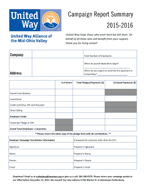 United Way Pledge Form