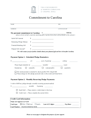 Commitment to Carolina Pledge Form