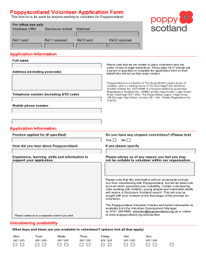 Poppyscotland Volunteer Application Form