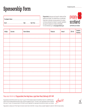 Poppyscotland Sponsorship Form