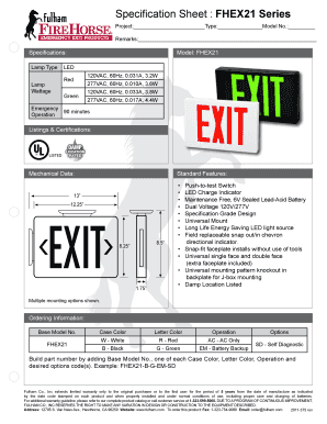 FHEX21 Series Specification Sheet