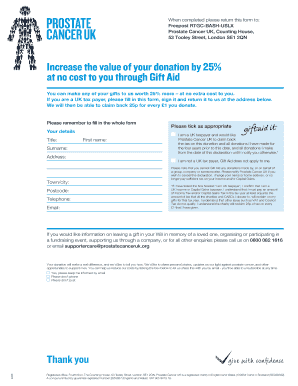 UK Gift Aid Declaration Form