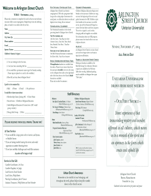 Arlington Street Church Visitor Card