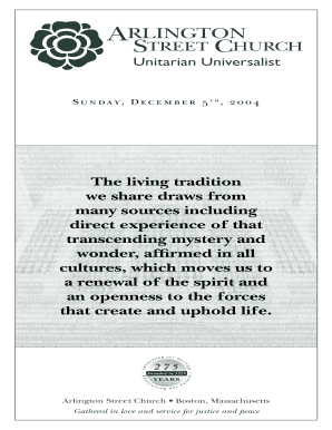 Arlington Street Church Welcome Card
