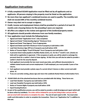 GCAAR Rental Application