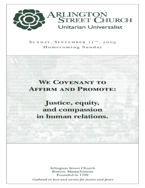 Unitarian Universalist Church Welcome Card
