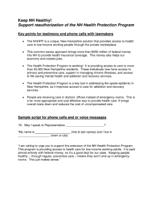 NH Health Protection Program Support Letter