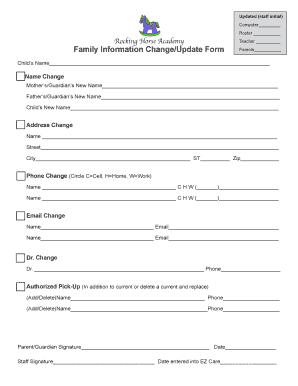 Family Information Change/Update Form