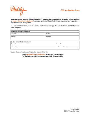CPR Verification Form