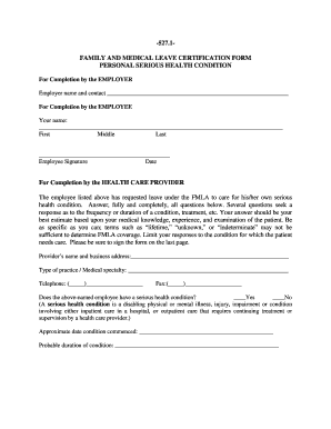 Family and Medical Leave Certification Form