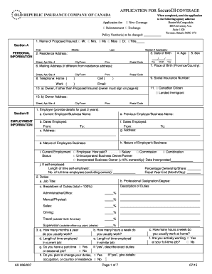 Application for SecureDI Coverage