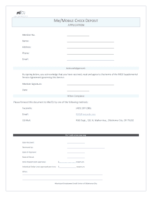 Mobile Check Deposit Application