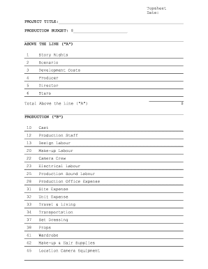 Film Production Budget Template
