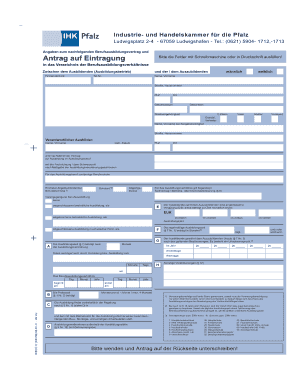 Antrag auf Eintragung / Berufsausbildungsvertrag