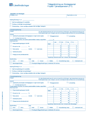Swedish Company Pension Plan Amendment Form