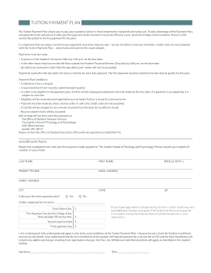 Tuition Payment Plan Enrollment Form