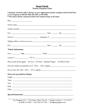 Vehicle Donation Form