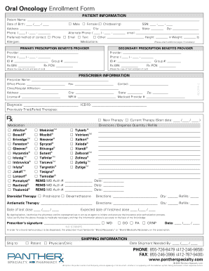 Oral Oncology Enrollment Form