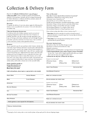 Collection & Delivery Form