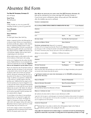 Absentee Bid Form
