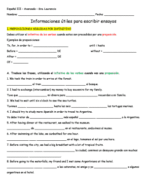 Español III – Avanzado – Sra. Laurencio