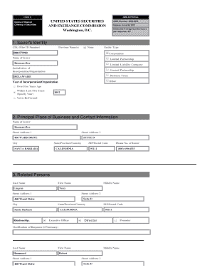 SEC Form D Notice of Exempt Offering of Securities
