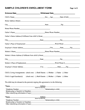 Children's Enrollment Form