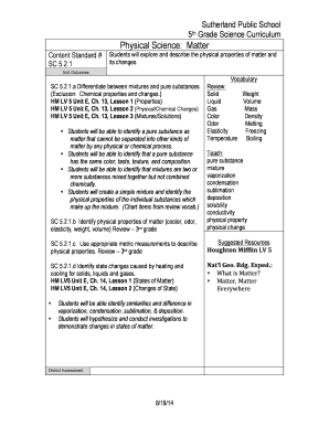 Fillable Online 5th Grade Science Curriculum Fax Email Print - pdfFiller