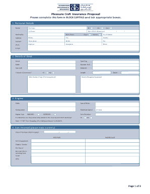 Pleasure Craft Insurance Proposal