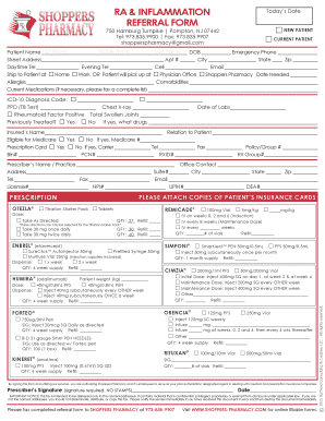 RA and Inflammation Referral Form