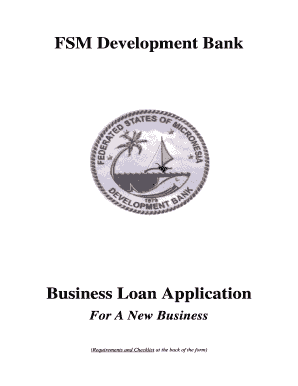 FSMDB Loan Application for a New Business - fsmdb