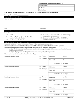 Custodial Roth IRA Adoption Agreement
