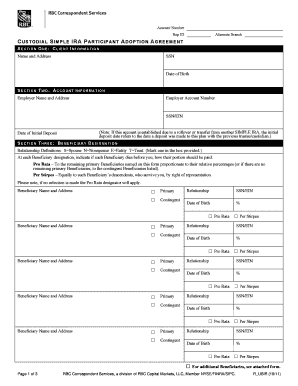 Custodial SIMPLE IRA Participant Adoption Agreement