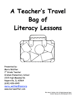 Teacher's Travel Bag of Literacy Lessons