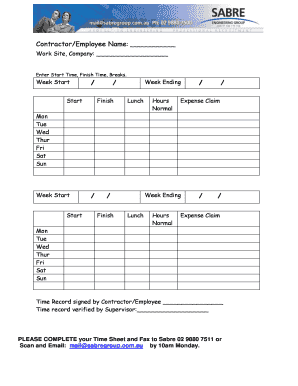 Employee Time Sheet