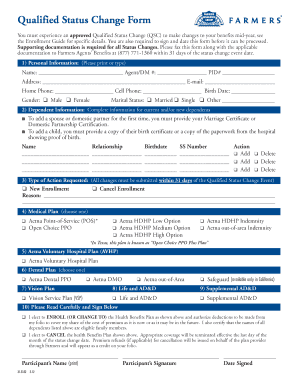 Qualified Status Change Form