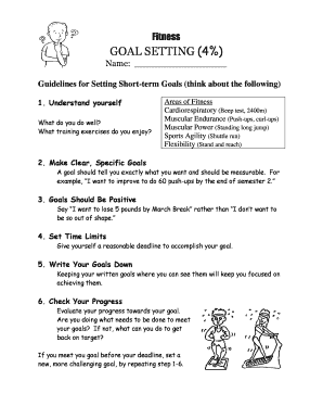 Fitness Goal Setting and Training Journal