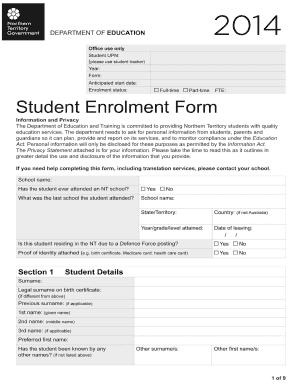 Student Enrolment Form