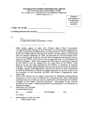 Punjab Electricity Connection Application