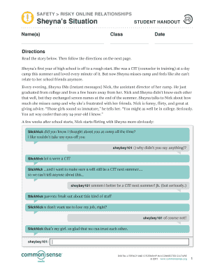 Risky Online Relationships Student Handout