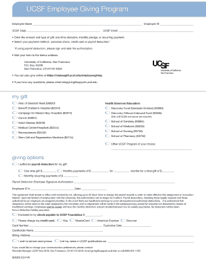 UCSF Employee Giving Program Form