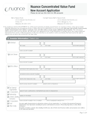 Nuance Concentrated Value Fund New Account Application