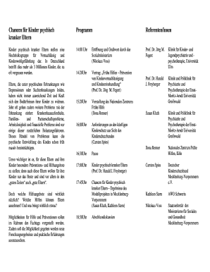 Holiday packing list template excel - Chancen f r Kinder psychisch kranker Eltern - Ernst-Moritz-Arndt ... - www2 medizin uni-greifswald