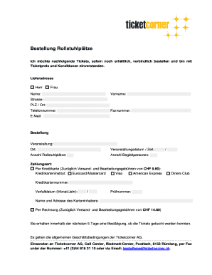 Bestellung Rollstuhlplätze