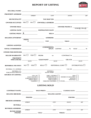Real Estate Listing Agreement
