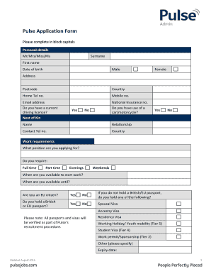 Pulse Application Form