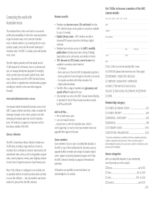 Australian Music Centre Membership Application