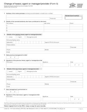 Change of Lessor Form 5