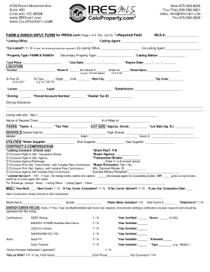 Farm and Ranch Input Form