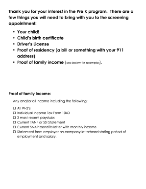 Virginia Preschool Initiative Registration Form